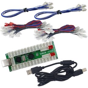 Arcade 2 Player USB Encoder LED 2 Player LED Arcade Kit LED Arcade LED Encoder Board Zero Delay Arcade LED Button