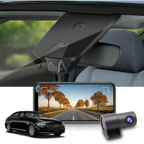 Fitcamx 4K Dash Cam Compatible with Genesis G90 2017-2022 3.3T Premium 5.0L Ultimate (D2010), OEM Style, UHD 2160P Video, Built-in WiFi & APP, Loop Recording, G-Sensor, Easy to Install, 64GB Card