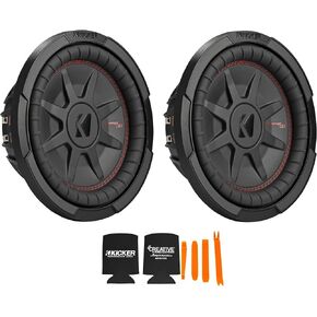 Kicker 10 Inch Comp RT Thin Woofer Includes Two 48CWRT102 2 Virtual 2 ohm Package