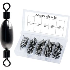 Fishing Sinkers – Bullet Weights, Drop Shot Weights, Bank Fishing Weights with Quick-Change Swivel for Saltwater/Freshwater – Brass Lead Weights Fishing Kit for Bass, Catfish in Kuwait
