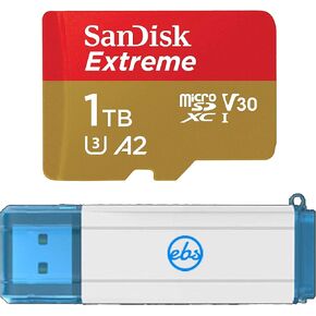 SanDisk 1TB Micro Extreme Memory Card for Samsung Phone Works with Galaxy S20, S20+, S20 Ultra, S20 FE 5G (SDSQXA1-1T00-GN6MN) Bundle with (1) Everything But Stromboli 3.0 SDXC & MicroSD Card Reader