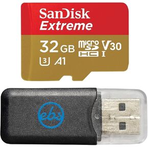SanDisk 32GB Micro Extreme Memory Card for Nextbase Dash Camera Works with 622GW, 422GW, 122 Cameras (SDSQXAF-032G-GN6MN) U3 A1 V30 Class 10 Bundle with 1 Everything But Stromboli MicroSD Card Reader