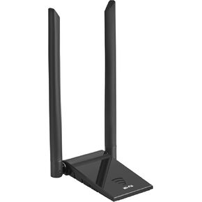محول USB 3.0 WiFi 6 لجهاز كمبيوتر سطح المكتب ، محول الشبكة الخارجية اللاسلكية المزدوجة 1800 متر مع 2.4 جيجا هرتز و 5 جيجا هرتز ، ومكاسب عالية 5DBI هوائي طويل المدى واي فاي 6 ، يدعم Windows 11/10
