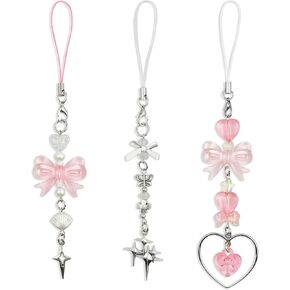 سحر هاتف لطيف y2k سحر الهاتف الخليوي الجمالية القوس القوس keychain star accessories للهواتف المحمولة الهوائية الكاميرا معلقات المعلقات
