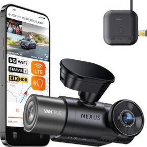 【Bundle: Vantrue N2X Dual Dash Cam + LTE Module】 2.7K Front and Inside Cloud Dash Cam, 5G WiFi LTE Dash Camera with Remote Live View, Incident Notification, Vehicle Location Track, Cloud Storage