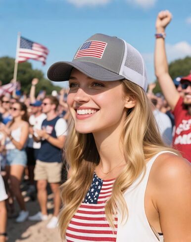 American Flag Trucker Hat for Men Women, Adjustable Snapback Mesh USA Flag Baseball Cap in Saudi Arabia