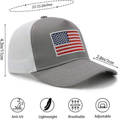 American Flag Trucker Hat for Men Women, Adjustable Snapback Mesh USA Flag Baseball Cap in Saudi Arabia