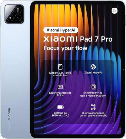Xiaomi Pad 7 Pro Ai WiFi Version Global (No Calls or Text) 11.2 inches 3.2K 144Hz 8850mAh Bluetooth 5.4 Four Speakers 50 Mp Cam Model 24091RPADG (Gray, 512GB + 12GB) in Saudi Arabia