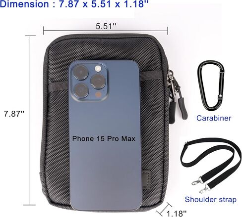 KIWIFOTOS Travel Cell Phone Pouch Belt Pouch, Dual Phone Holster Crossbody Bag with Shoulder Strap for iPhone 16 15 14 Pro Max Case Holder with Neck Lanyard Smartphone Walking Passport Wallet in Saudi Arabia