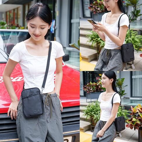 KIWIFOTOS Travel Cell Phone Pouch Belt Pouch, Dual Phone Holster Crossbody Bag with Shoulder Strap for iPhone 16 15 14 Pro Max Case Holder with Neck Lanyard Smartphone Walking Passport Wallet in Saudi Arabia