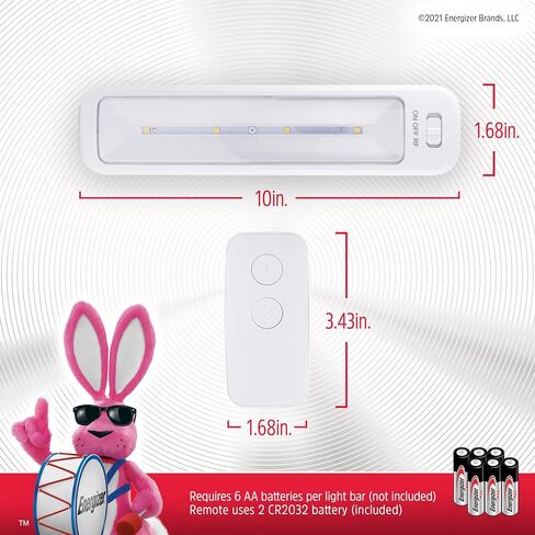 Energizer Wireless 10in. LED Bars, 3 Pack, Remote Controlled, 70 Lumens Each, Soft White, Battery Operated, No Wiring, Easy to Install, Add Light Where You Need It Most, 44575 in Saudi Arabia