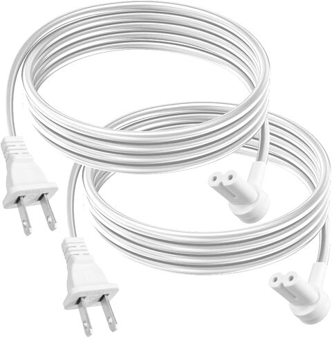 (2-Pack) Long Power Cords Compatible with Sonos Era 100 and Era 300 Speakers, Extended Reach, Enhanced Flexibility, and Durability, Secure Connection (12-Foot) (White) in Kuwait