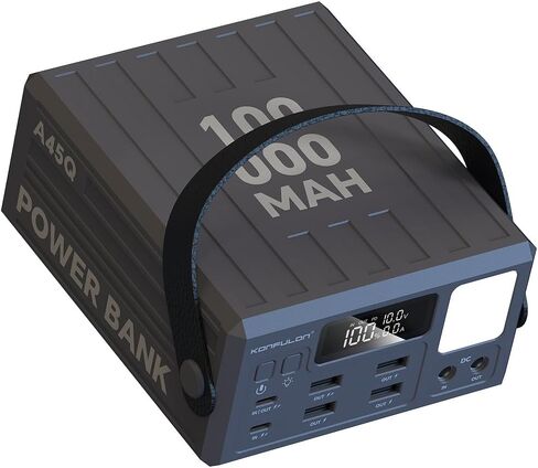Bank Power Bank عالية السعة 100000mAh شحن سريع 22.5 واط PD 20W حزم بطارية USB C المحمولة مع 7 مخرجات و LCD Display Banker Bank لأجهزة iPhone و Samsung و iPad و MacBook و Outdoors Camping (Gray) in Saudi Arabia