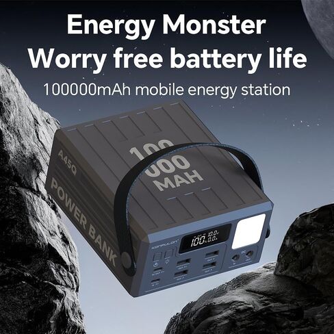 Bank Power Bank عالية السعة 100000mAh شحن سريع 22.5 واط PD 20W حزم بطارية USB C المحمولة مع 7 مخرجات و LCD Display Banker Bank لأجهزة iPhone و Samsung و iPad و MacBook و Outdoors Camping (Gray) in Saudi Arabia