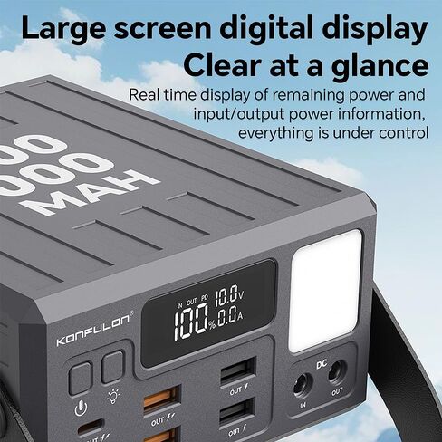 Bank Power Bank عالية السعة 100000mAh شحن سريع 22.5 واط PD 20W حزم بطارية USB C المحمولة مع 7 مخرجات و LCD Display Banker Bank لأجهزة iPhone و Samsung و iPad و MacBook و Outdoors Camping (Gray) in Saudi Arabia