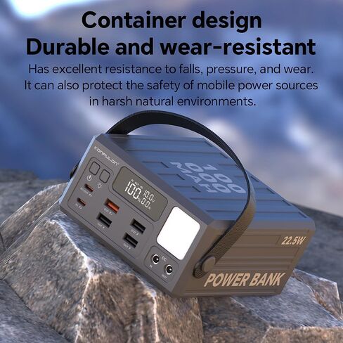 Bank Power Bank عالية السعة 100000mAh شحن سريع 22.5 واط PD 20W حزم بطارية USB C المحمولة مع 7 مخرجات و LCD Display Banker Bank لأجهزة iPhone و Samsung و iPad و MacBook و Outdoors Camping (Gray) in Saudi Arabia