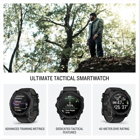 Garmin Tactix 8 51mm Solar Charged Display Smart Watch, Built-in Flashlight, 48 Days Battery Life, Premium Tactical GPS Smartwatch, Includes Applied Ballistics Ultralight Solver Bundle in Saudi Arabia