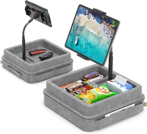 KDD Tablet Pillow Holder - 360°Adjustable iPad Pillow Stand for Lap, Bed and Desk - Gooseneck Tablet Soft Pad Dock with Storage Tray and Pocket Compatible with iPad Pro 12.9, Air Mini, Phone, E-Reader in Kuwait