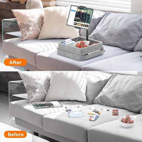 KDD Tablet Pillow Holder - 360°Adjustable iPad Pillow Stand for Lap, Bed and Desk - Gooseneck Tablet Soft Pad Dock with Storage Tray and Pocket Compatible with iPad Pro 12.9, Air Mini, Phone, E-Reader in Kuwait