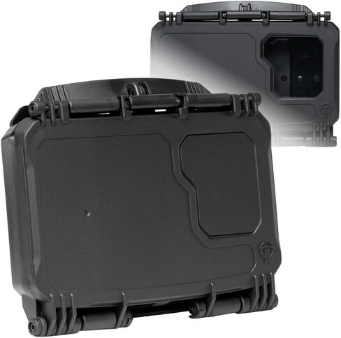 Thyrm DarkVault Comms 2.0 Critical Gear Case with Patch Panels, Integrated Phone Clamp, Viewing Window, for Chest Rig Compatible with Smartphones, Made in USA (Tan Front/FDE Back, Large) in Saudi Arabia