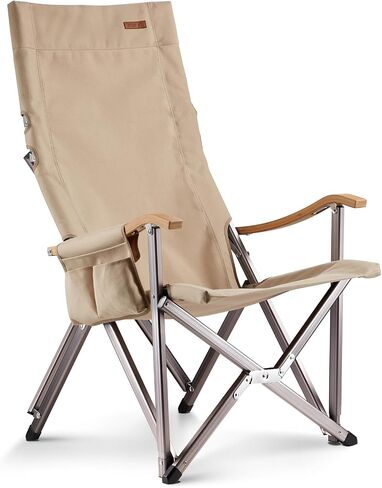 ICECO High Back Camping Chairs for Adults, Heavy Duty Folding Chair for Outside, Portable Outdoor Chairs with Storage Bag, Hold Up 600 LBS Backpack Camping Chair, 10 Years Warranty (Camel) in Kuwait