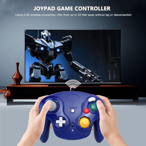 Icelily Upgrade Wireless Game Controller with Adapter Compatible for Nintendo Gamecube Retro GC NGC - Silver in Kuwait