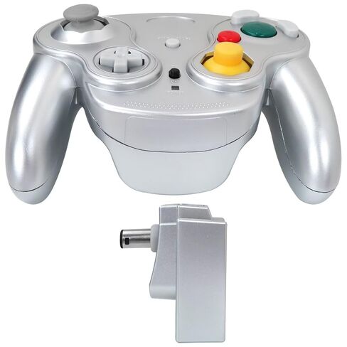 Icelily Upgrade Wireless Game Controller with Adapter Compatible for Nintendo Gamecube Retro GC NGC - Silver in Kuwait