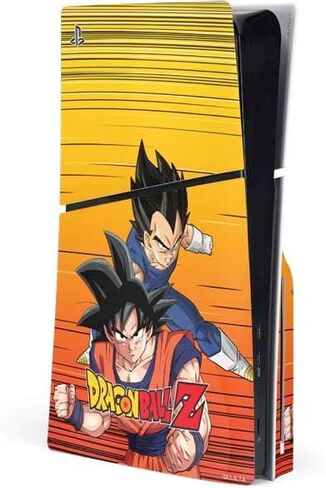 Skinit Decal Gaming Skin Compatible with PS5 Slim Disk Console - Officially Licensed Dragon Ball Z Goku & Vegeta Design in Saudi Arabia
