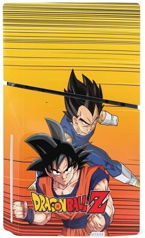 Skinit Decal Gaming Skin Compatible with PS5 Slim Disk Console - Officially Licensed Dragon Ball Z Goku & Vegeta Design in Saudi Arabia