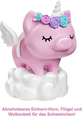 Barbie Extra Doll & Accessories with Pink-Streaked Blonde Crimped Hair in Fluffy Pink Coat with Pet Unicorn-Pig in Saudi Arabia