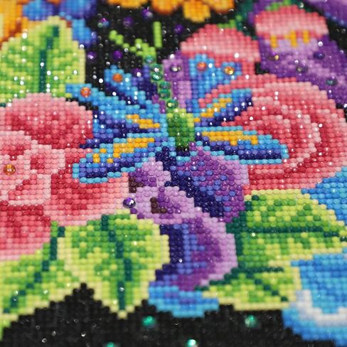 naimoer الفراشة الماس اللوحة الزهور مجموعات للبالغين، diy 5d فراشة الماس اللوحة مجموعات جولة الحفر الكامل الماس الفن مجموعات الزهور صورة الفنون الحرفية للمنزل جدار الفن ديكور 11.8x15.8 بوصة in Kuwait