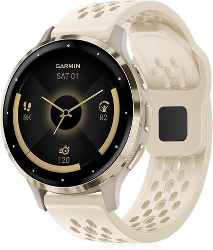 Breathable Bands Compatible with Garmin Venu 3S/Venu 2S/Vivoactive 4S/Vivomove 3S,18mm Silicone Watch Strap Soft Replacement Wristband for Garmin Forerunner 255S/255S Music/265S Women Men in Saudi Arabia