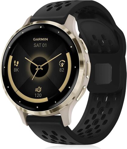Breathable Bands Compatible with Garmin Venu 3S/Venu 2S/Vivoactive 4S/Vivomove 3S,18mm Silicone Watch Strap Soft Replacement Wristband for Garmin Forerunner 255S/255S Music/265S Women Men in Saudi Arabia
