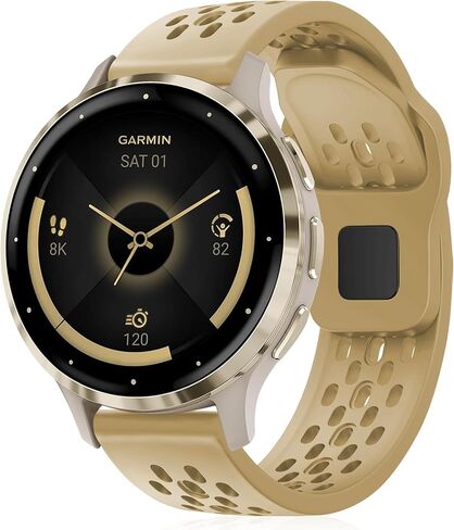 نطاقات تنفس متوافقة مع Garmin Venu 3S/Venu 2S/Vivoactive 4S/Vivomove 3S ، SILICONE SILICONE STRAP حزام بديل ناعم لـ Garmin Forerunner 255S/255S MUSIC/265S WONEN in Kuwait