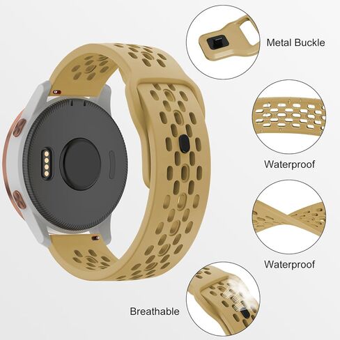 نطاقات تنفس متوافقة مع Garmin Venu 3S/Venu 2S/Vivoactive 4S/Vivomove 3S ، SILICONE SILICONE STRAP حزام بديل ناعم لـ Garmin Forerunner 255S/255S MUSIC/265S WONEN in Kuwait