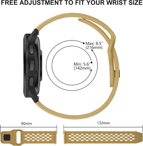 نطاقات تنفس متوافقة مع Garmin Venu 3S/Venu 2S/Vivoactive 4S/Vivomove 3S ، SILICONE SILICONE STRAP حزام بديل ناعم لـ Garmin Forerunner 255S/255S MUSIC/265S WONEN in Kuwait