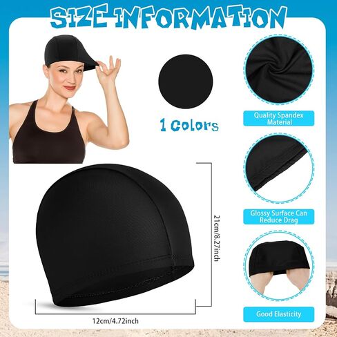24 Pieces Elastic Swim Cap Bulk Comfortable Fabric Swimming Hat Elasticity Swimming Pool Cap Lightweight Bathing Caps for Women Men Kids Multi Color Unisex, Not Waterproof in Saudi Arabia