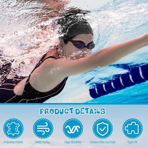 24 Pieces Elastic Swim Cap Bulk Comfortable Fabric Swimming Hat Elasticity Swimming Pool Cap Lightweight Bathing Caps for Women Men Kids Multi Color Unisex, Not Waterproof in Saudi Arabia