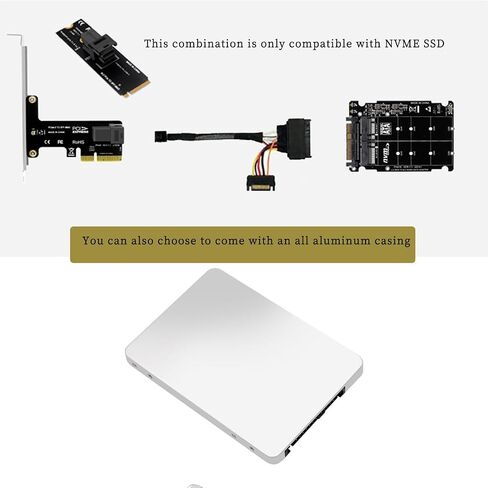 PH416 M.2 NVME PCIE3.0 X4 إلى U.2 SFF8639 بطاقة تمديد 6G دعم 2.5in SSD BKEY MEKEY 2242 2260 2280 (PH416BOX) in Kuwait