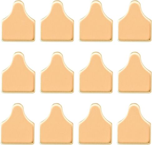 ABBECIAO 1/2 "× 5/8" علامات بقرة صغيرة نحاسية ختم الفراغات علامات أذن الماشية لختم القلادة صنع 14ga. سميكة - حزمة من 12 in Saudi Arabia