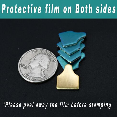 ABBECIAO 1/2 "× 5/8" علامات بقرة صغيرة نحاسية ختم الفراغات علامات أذن الماشية لختم القلادة صنع 14ga. سميكة - حزمة من 12 in Saudi Arabia