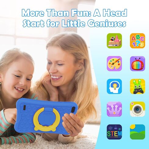 Digliand 7inch Android Kids Tablet ، RAM 4GB+32GB ROM ، وحدة المعالجة المركزية رباعية النواة ، بطارية 3000 مللي أمبير في الساعة (4H) ، حالة مقاومة للأطفال ، تطبيقات تعليمية ، للأطفال الصغار والأطفال 2-12 سنة （الأزرق） in Kuwait