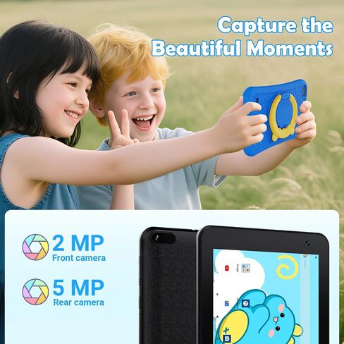 Digliand 7inch Android Kids Tablet ، RAM 4GB+32GB ROM ، وحدة المعالجة المركزية رباعية النواة ، بطارية 3000 مللي أمبير في الساعة (4H) ، حالة مقاومة للأطفال ، تطبيقات تعليمية ، للأطفال الصغار والأطفال 2-12 سنة （الأزرق） in Kuwait