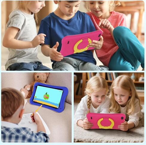 Digliand 7inch Android Kids Tablet ، RAM 4GB+32GB ROM ، وحدة المعالجة المركزية رباعية النواة ، بطارية 3000 مللي أمبير في الساعة (4H) ، حالة مقاومة للأطفال ، تطبيقات تعليمية ، للأطفال الصغار والأطفال 2-12 سنة （الأزرق） in Kuwait