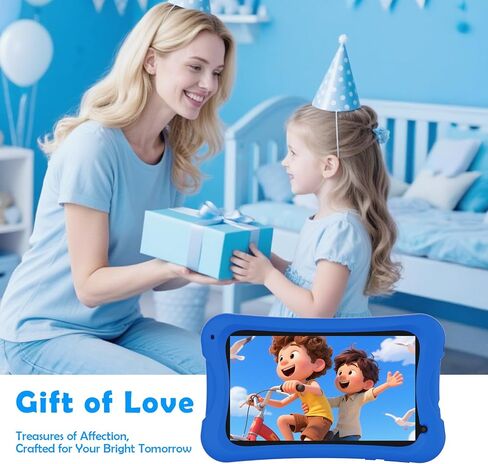 Digliand 7inch Android Kids Tablet ، RAM 4GB+32GB ROM ، وحدة المعالجة المركزية رباعية النواة ، بطارية 3000 مللي أمبير في الساعة (4H) ، حالة مقاومة للأطفال ، تطبيقات تعليمية ، للأطفال الصغار والأطفال 2-12 سنة （الأزرق） in Kuwait