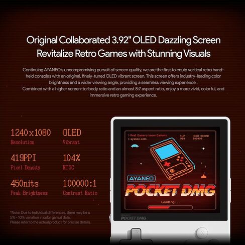 AYA NEO Pocket DMG: Handheld Gaming Console with 3.92" OLED Display, 12GB RAM, 256GB Storage, Wi-Fi 6, Bluetooth 5.3, Snapdragon G3x Gen 2, Android 13, 6000mAh Battery in Saudi Arabia