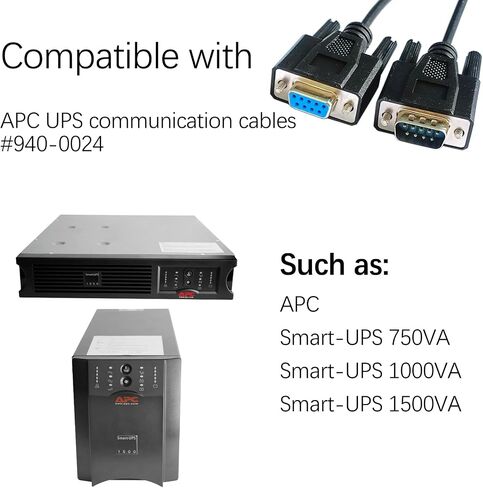 940-0024 DB9F RS232 to DB9M Communication Cable for APC Smart-UPS SUA1000 SUA1500 Serial Cable, 6FT,Black(Replacement Cable) in Kuwait