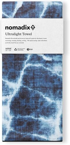 منشفة نوماديكس خفيفة الوزن - سريعة الجفاف وخفيفة الوزن للغاية - مثالية كمنشفة حزمة لتوفير المساحة - مصنوعة من مواد معاد تدويرها - بارتون أزرق داكن - 30x54 in Kuwait