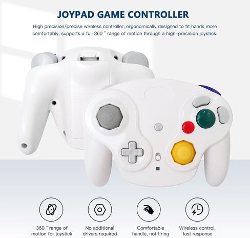 KOGUNXU Wireless Controller for NGC With Adapter Gamepad Replacement Fit for Nintend GameCube, Precision Control (White) [video game] in Saudi Arabia