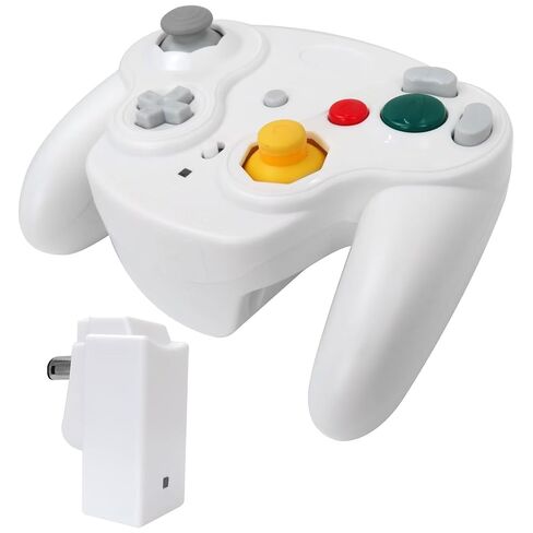 Icelily ترقية وحدة التحكم اللاسلكية مع جهاز استقبال متوافق مع Nintendo Gamecube - White in Kuwait